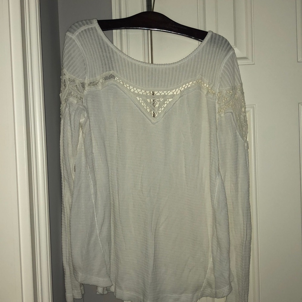 Free people white long sleeve blouse